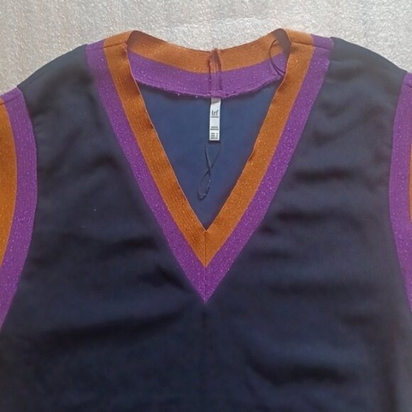 ZARA Oversized Sparkly Metallic V-neck Vest, S - Picture 2 of 6